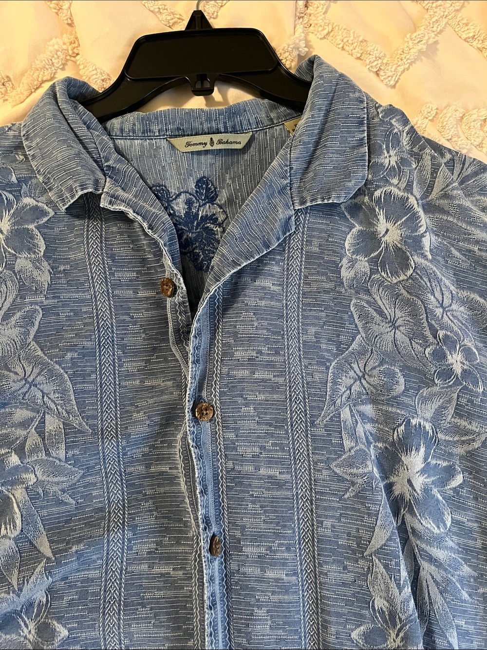 Tommy Bahama Light Blue Floral Camp Shirt